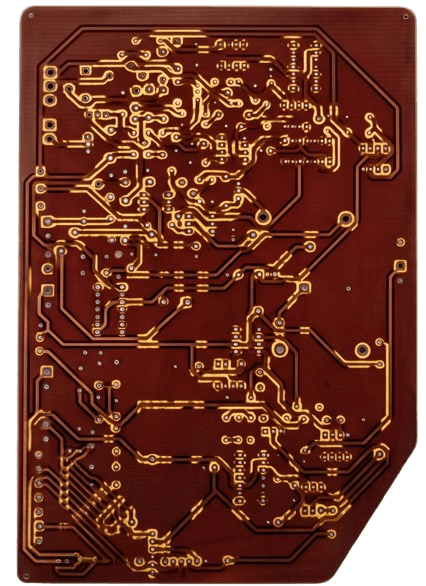 The bare CNC-milled board, back copper