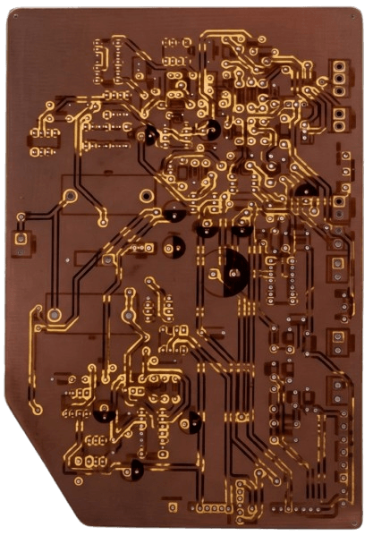 The bare CNC-milled board, front copper
