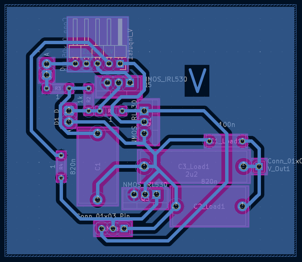 One of the project's custom KiCad PCBs